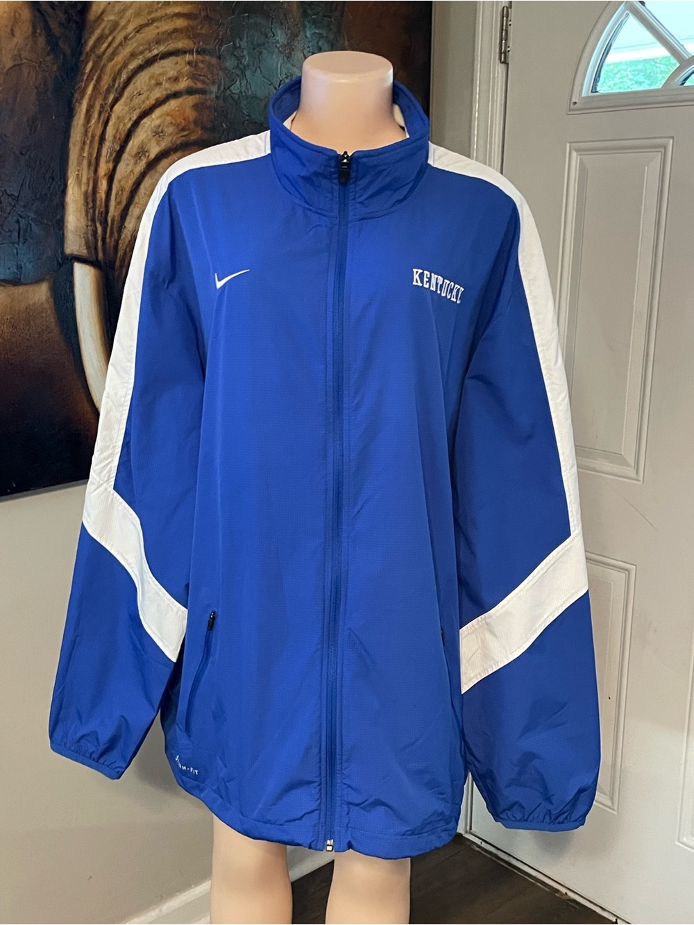 Nike Blue & White Men's Kentucky wildcats warm up Windbreaker Jacket size XL
